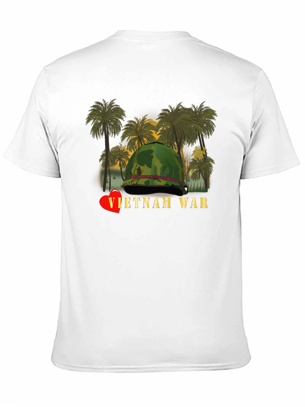 Vietnam War Heart T-Shirt - Black Unique Design