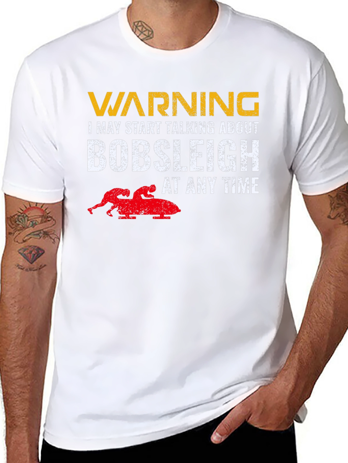 Warning Bobsleigh T-Shirt - Funny Sledding Tee