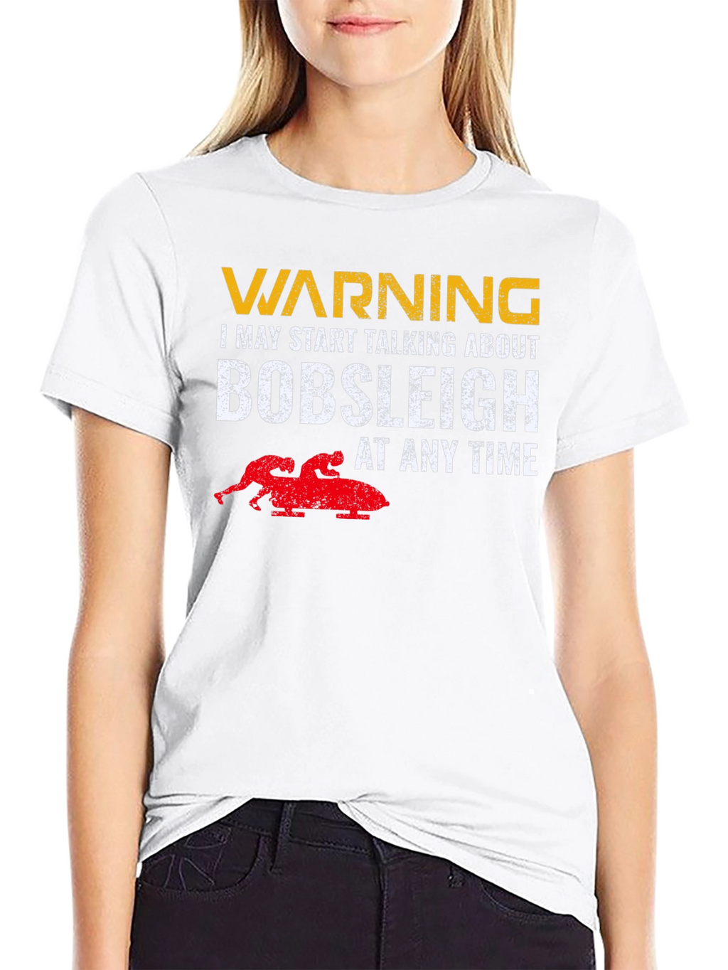 Warning Bobsleigh T-Shirt - Funny Sledding Tee