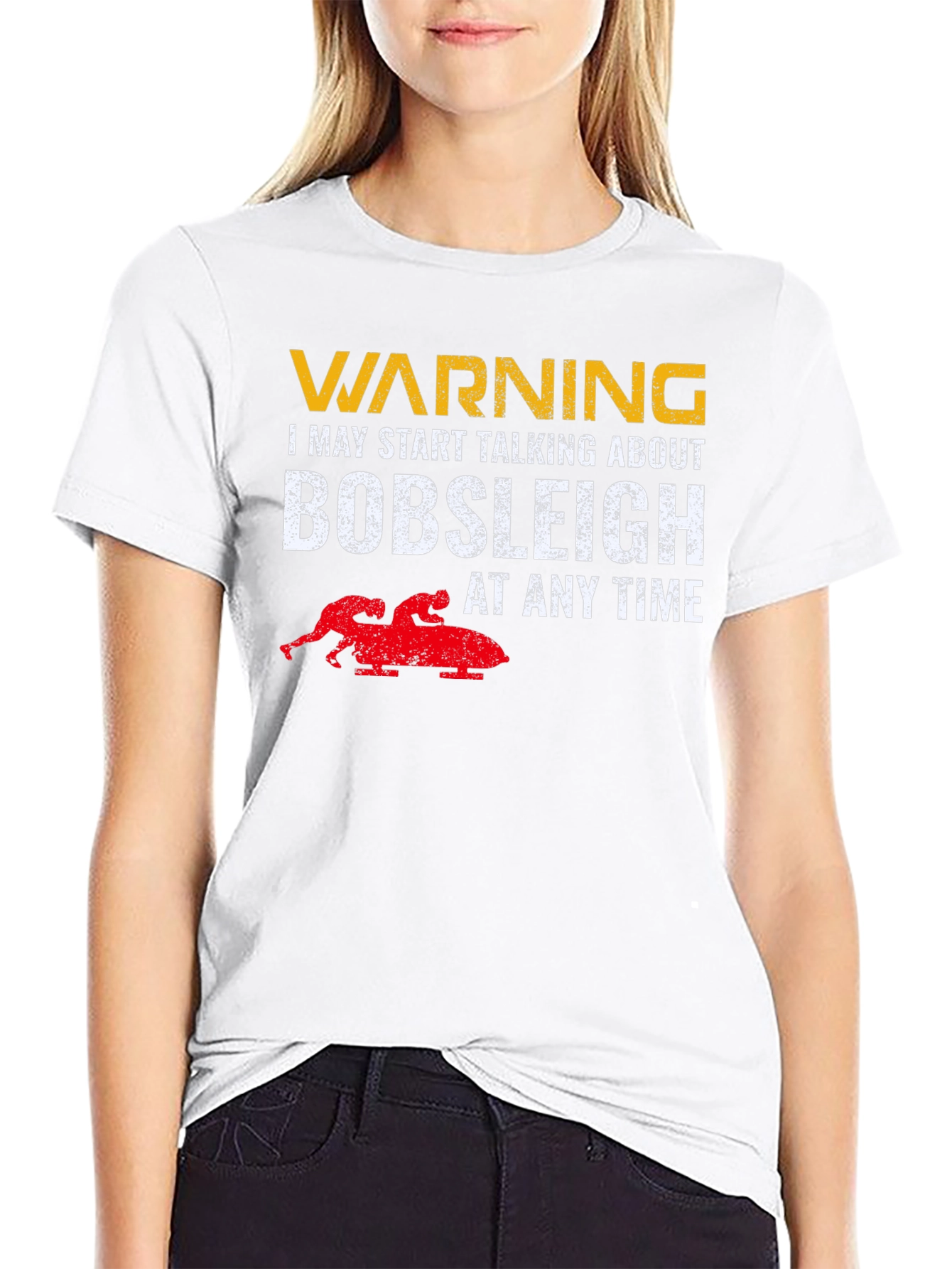 Warning Bobsleigh T-Shirt - Funny Sledding Tee