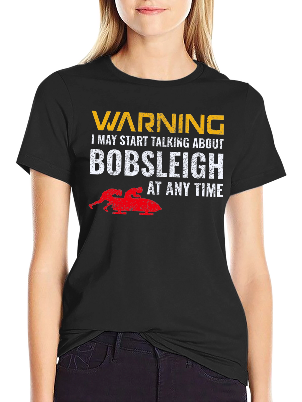 Warning Bobsleigh T-Shirt - Funny Sledding Tee