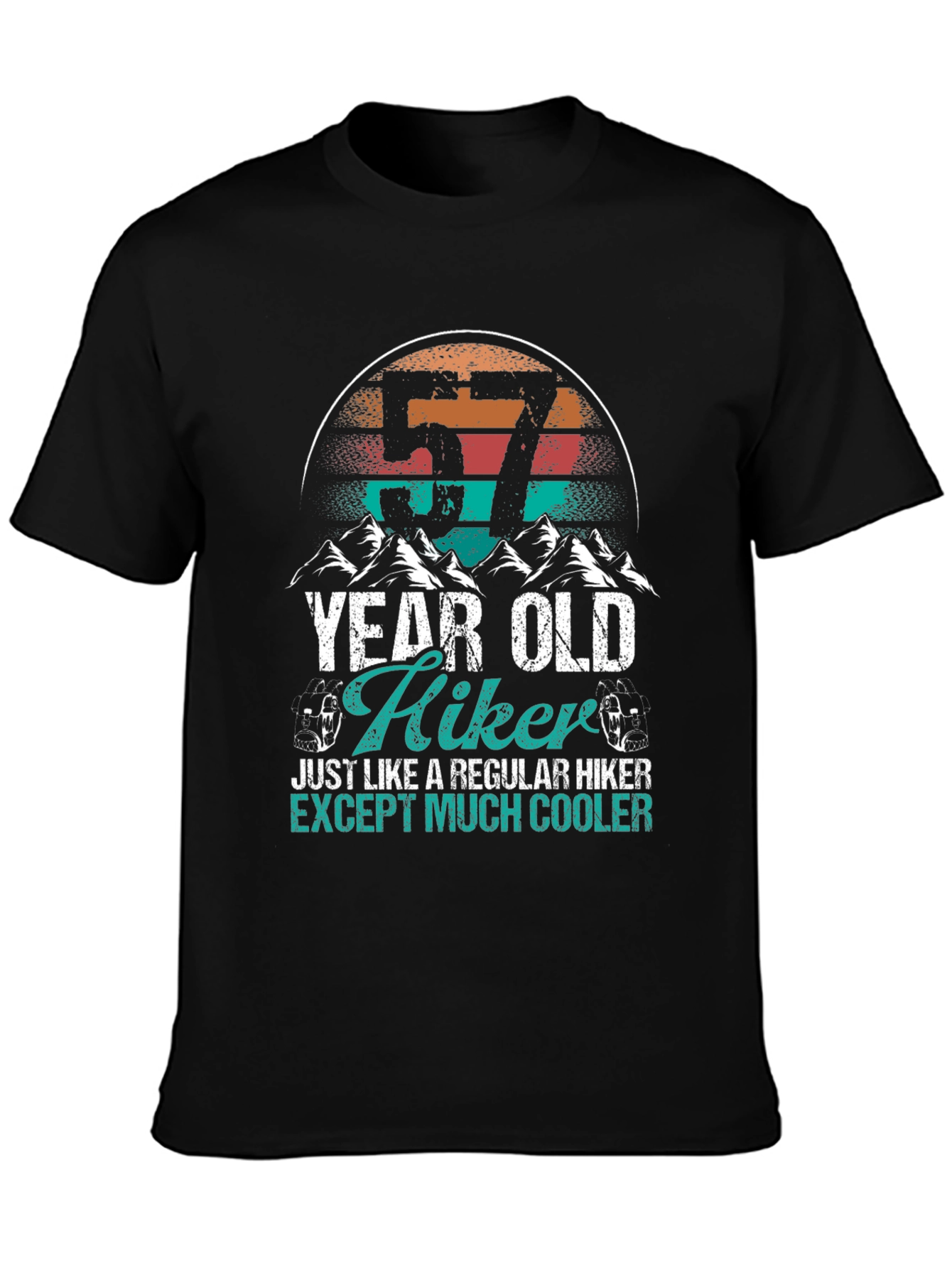 57 Year Old Hiker Cool Graphic Tee