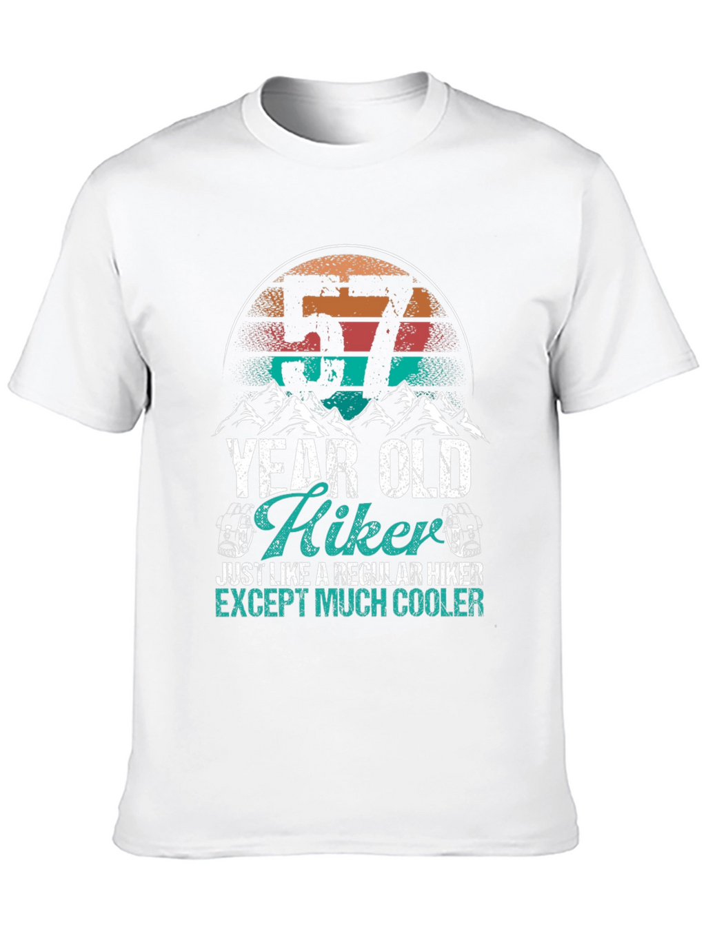 57 Year Old Hiker Cool Graphic Tee