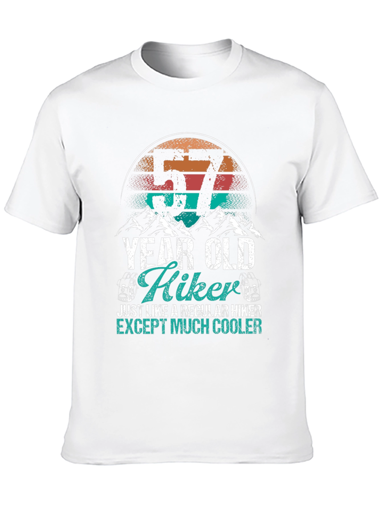 57 Year Old Hiker Cool Graphic Tee