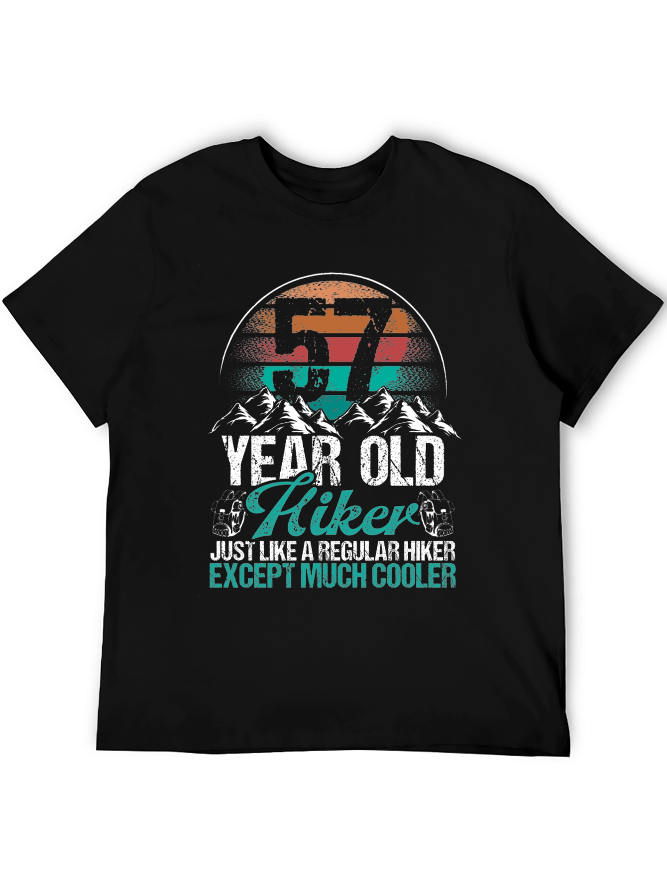 57 Year Old Hiker Cool Graphic Tee