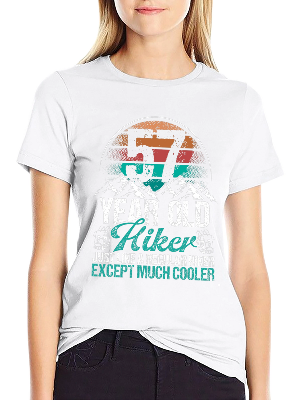 57 Year Old Hiker Cool Graphic Tee