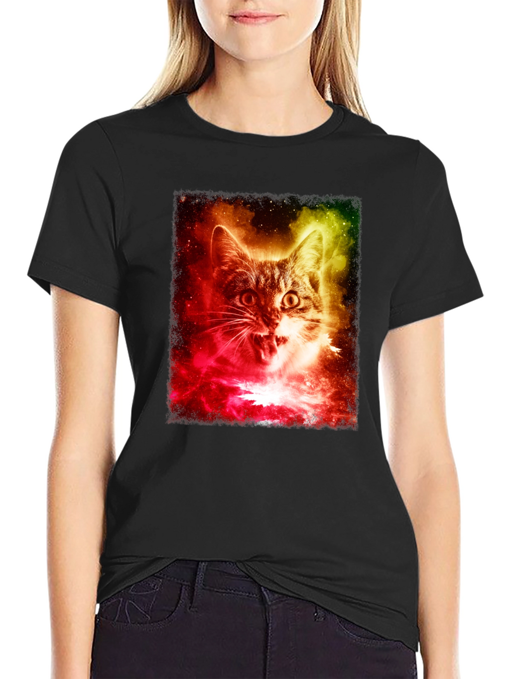 Cosmic Cat T-Shirt - Galaxy Feline Tee