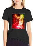 Cosmic Cat T-Shirt - Galaxy Feline Tee