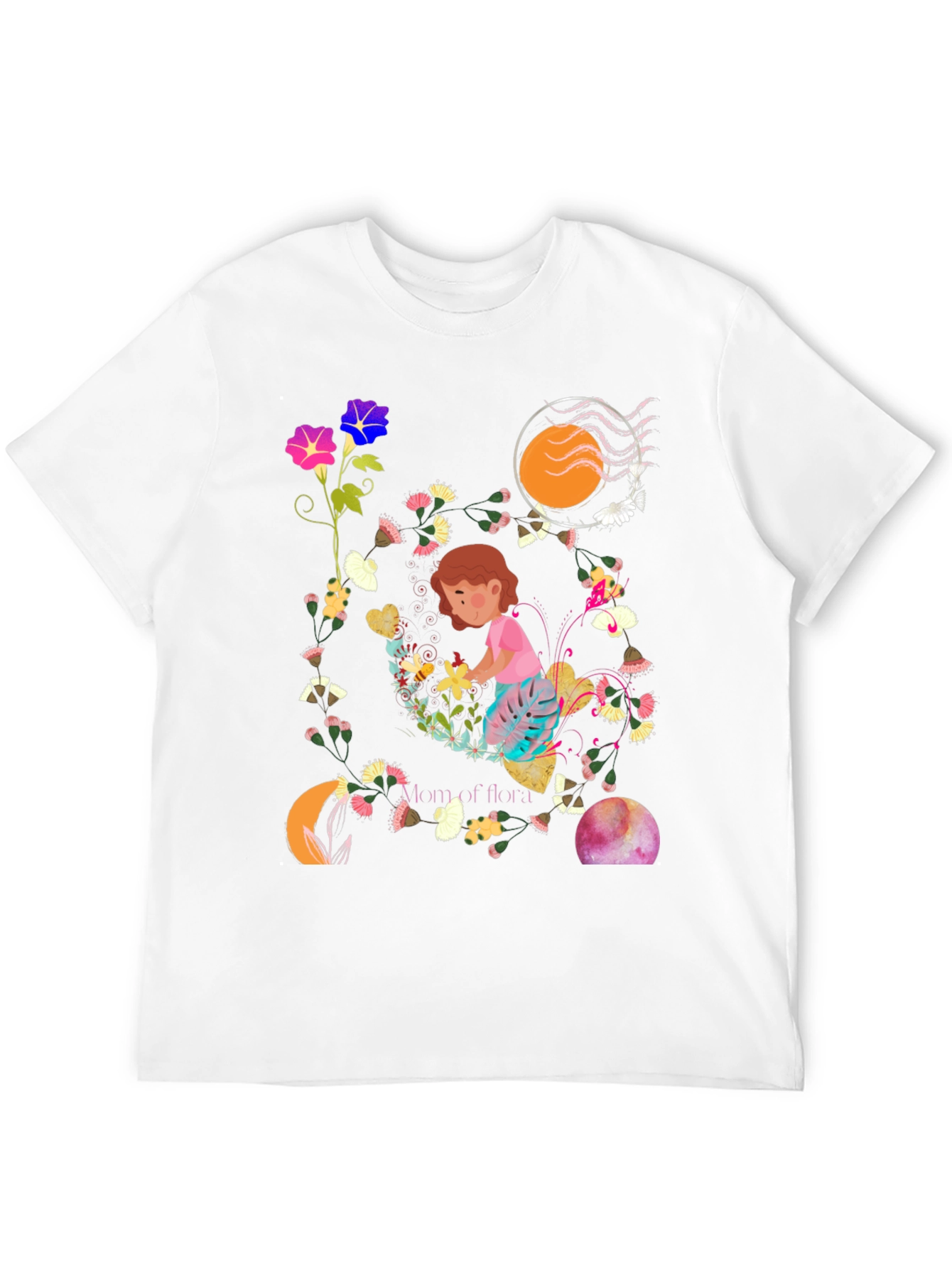 Floral T-Shirt: Mom of Flora Graphic Print