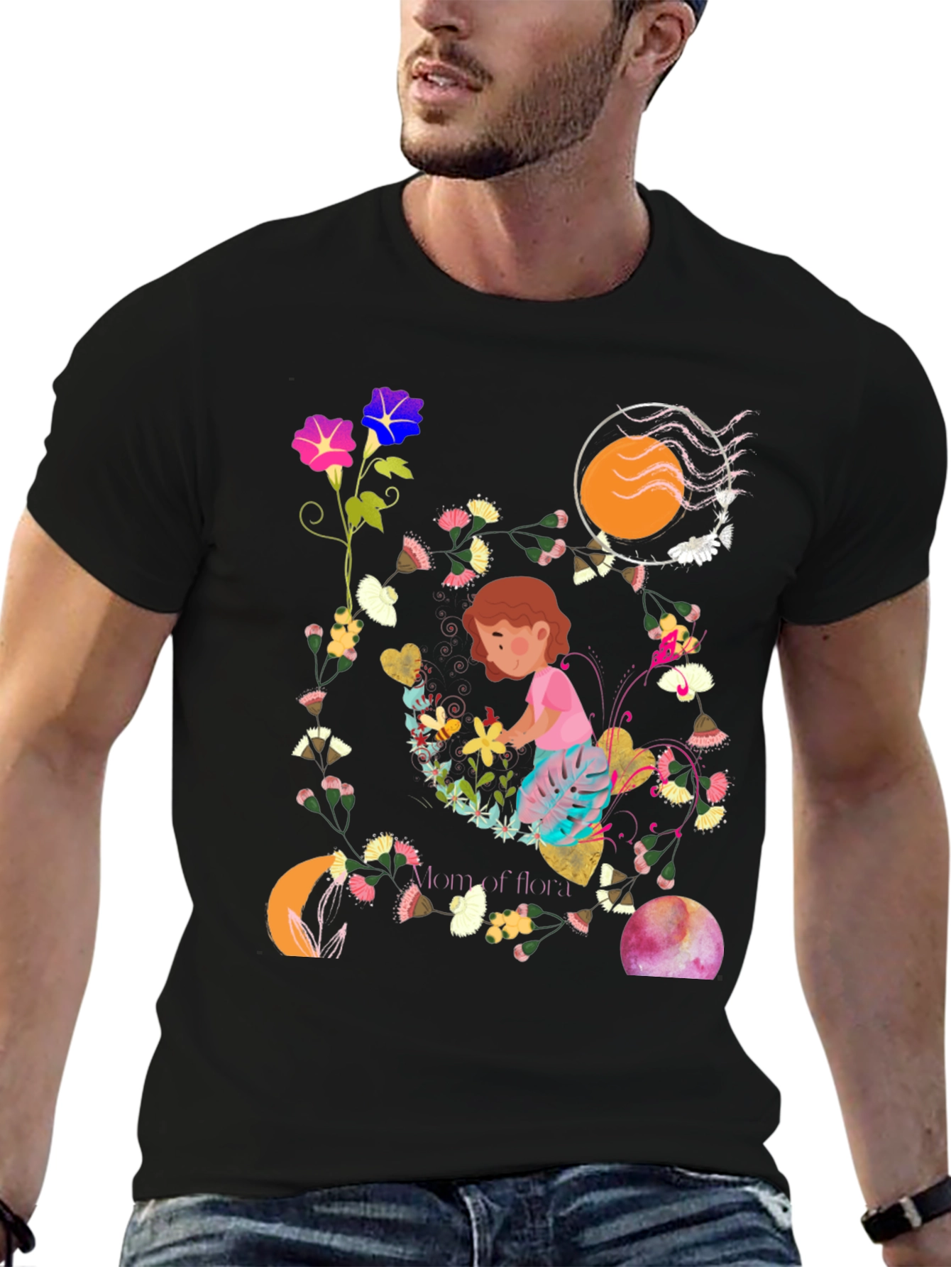 Floral T-Shirt: Mom of Flora Graphic Print
