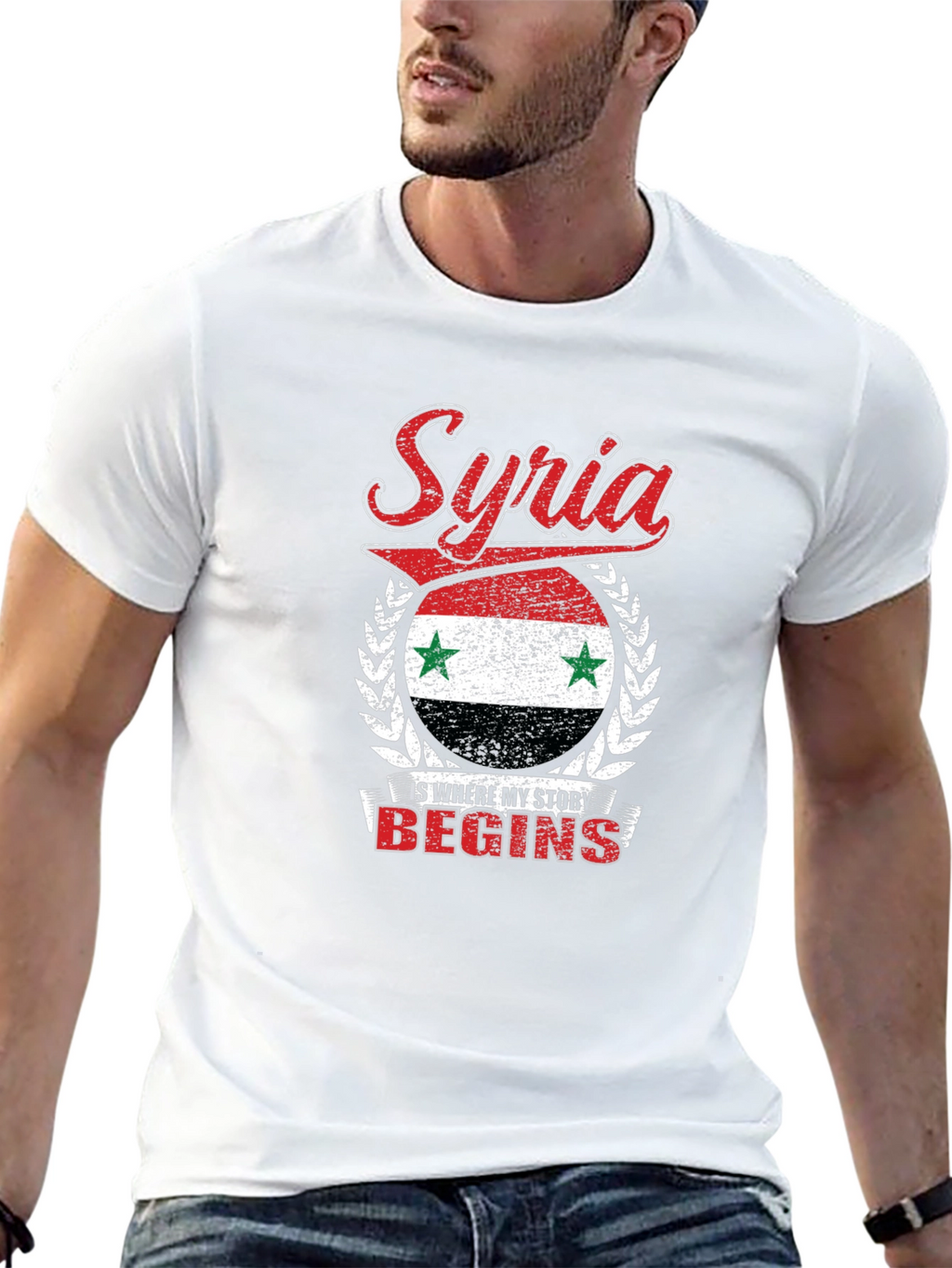 Syria Flag Graphic T-Shirt Patriotic Pride Tee
