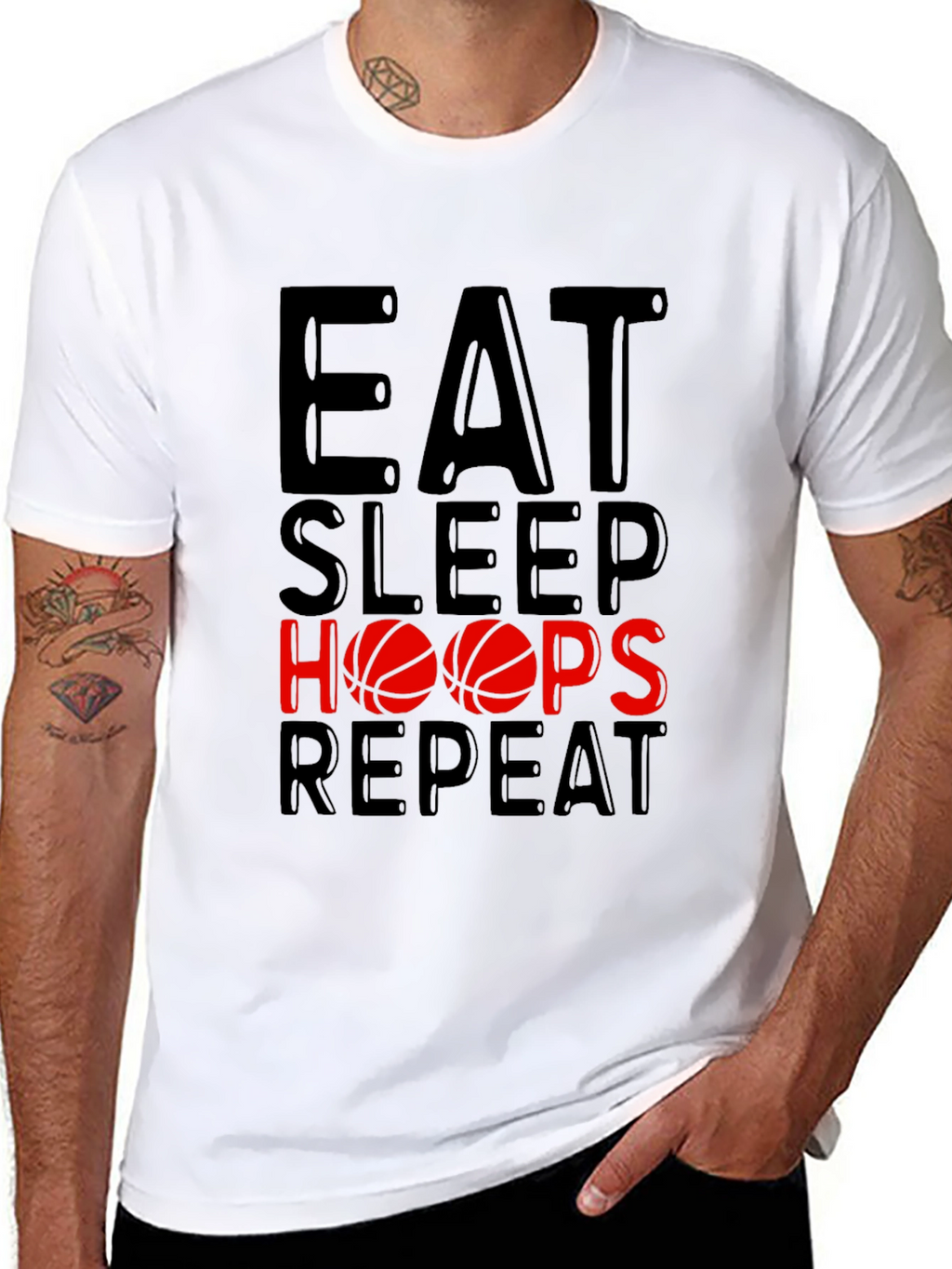 Eat Sleep Hoops Repeat Graphic Tee