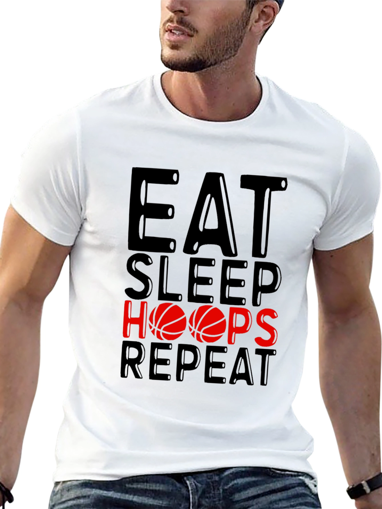 Eat Sleep Hoops Repeat Graphic Tee