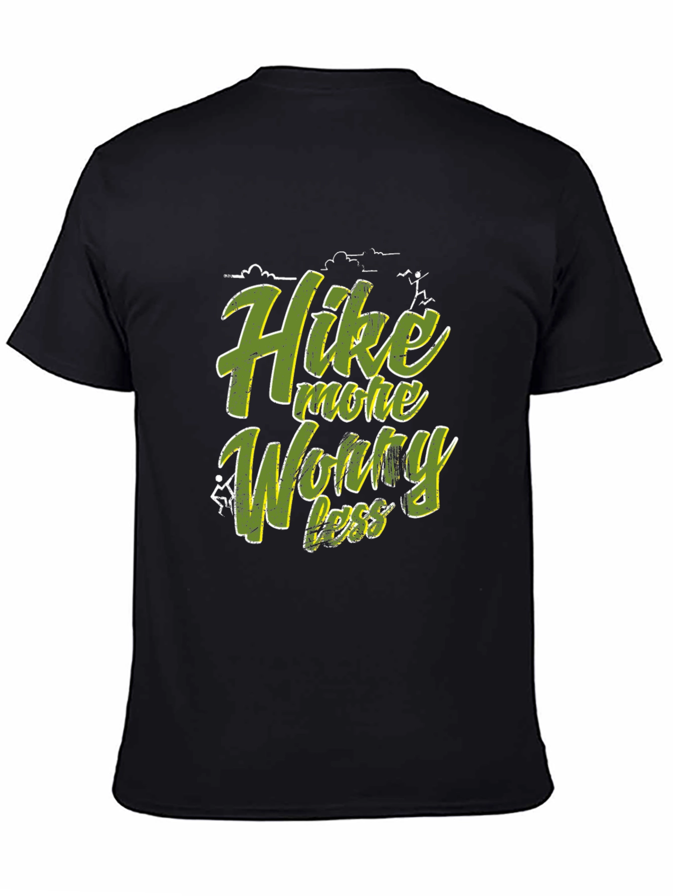 Hike More Worry Less Graphic Tee - Black