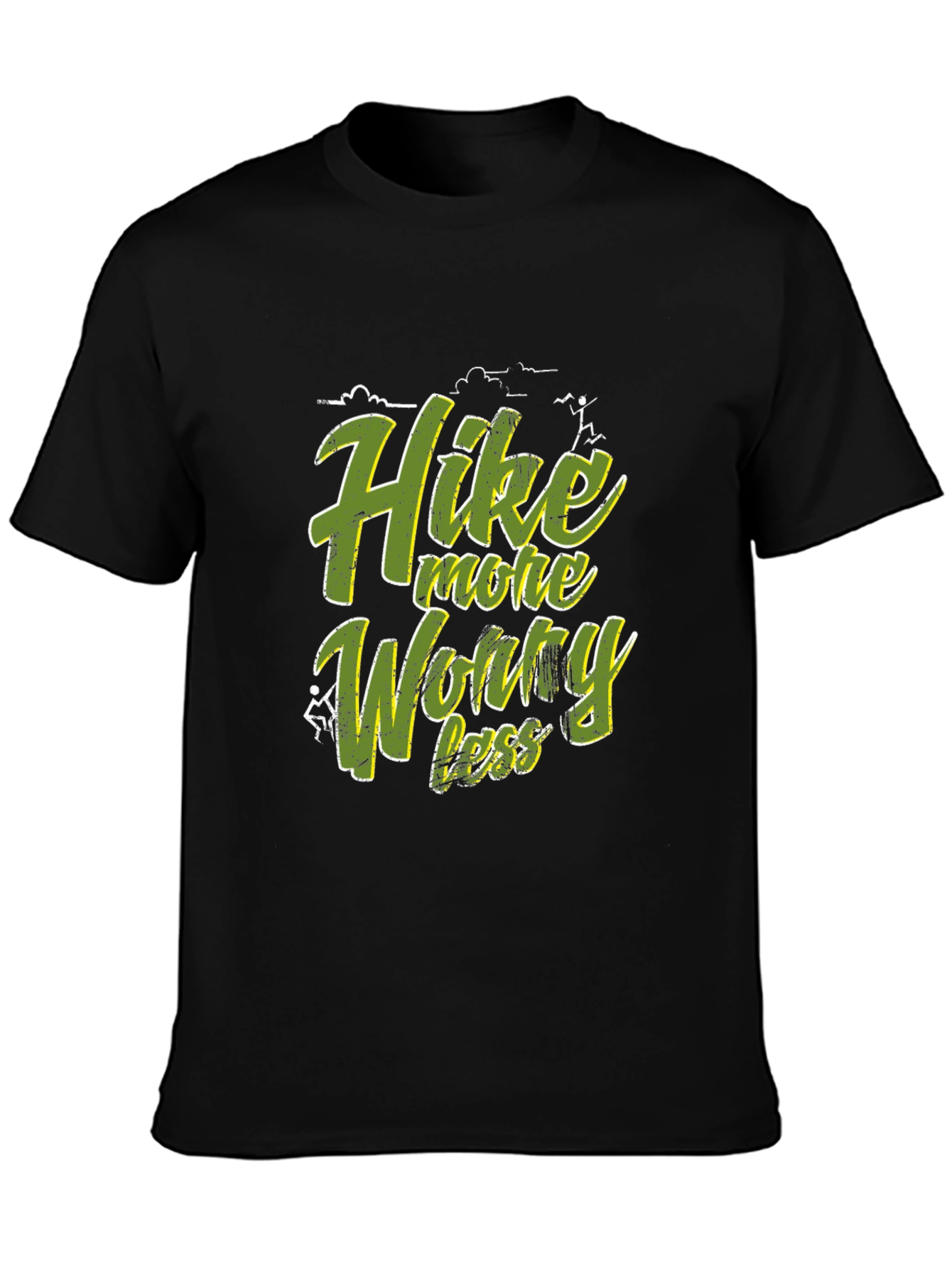 Hike More Worry Less Graphic Tee - Black