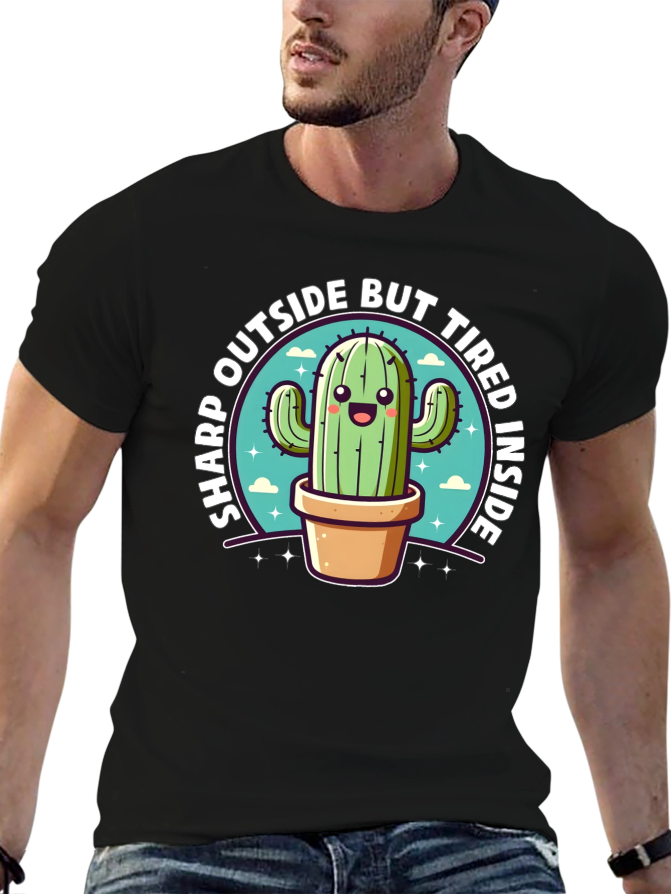 Sharp Outside Tired Inside Cactus T-Shirt