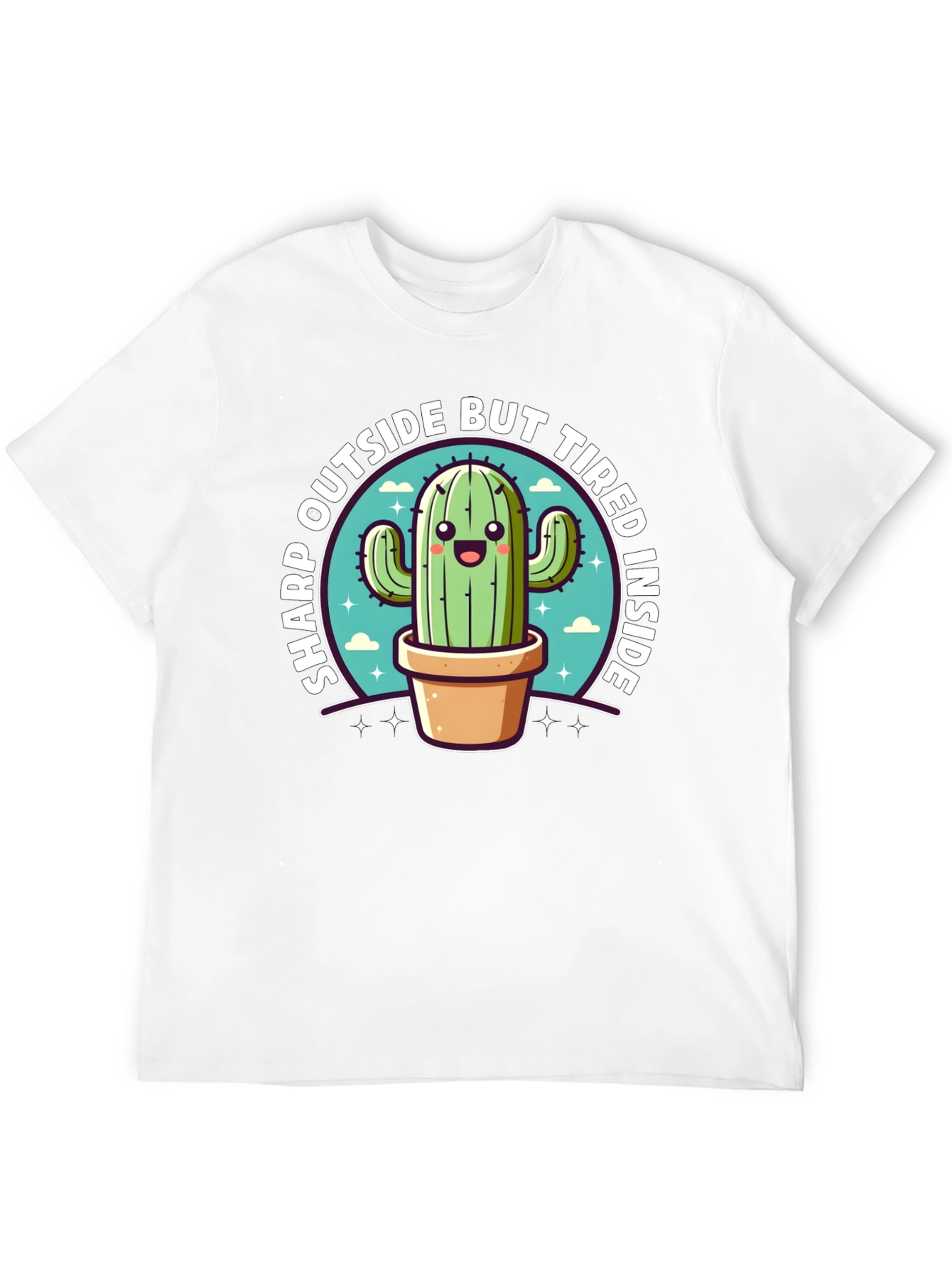 Sharp Outside Tired Inside Cactus T-Shirt
