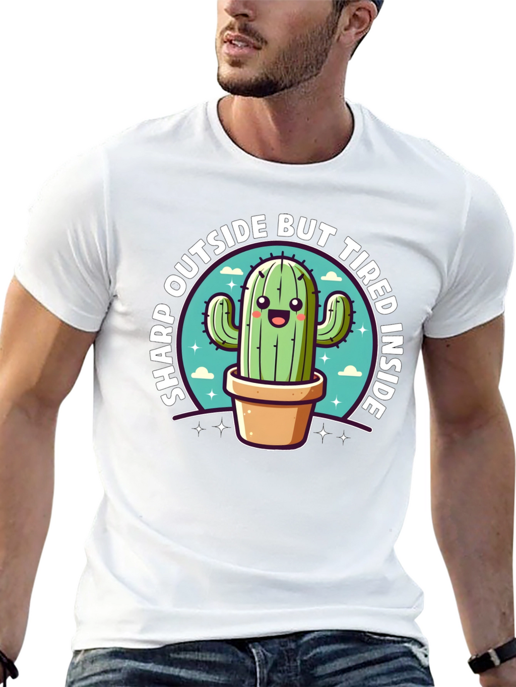 Sharp Outside Tired Inside Cactus T-Shirt