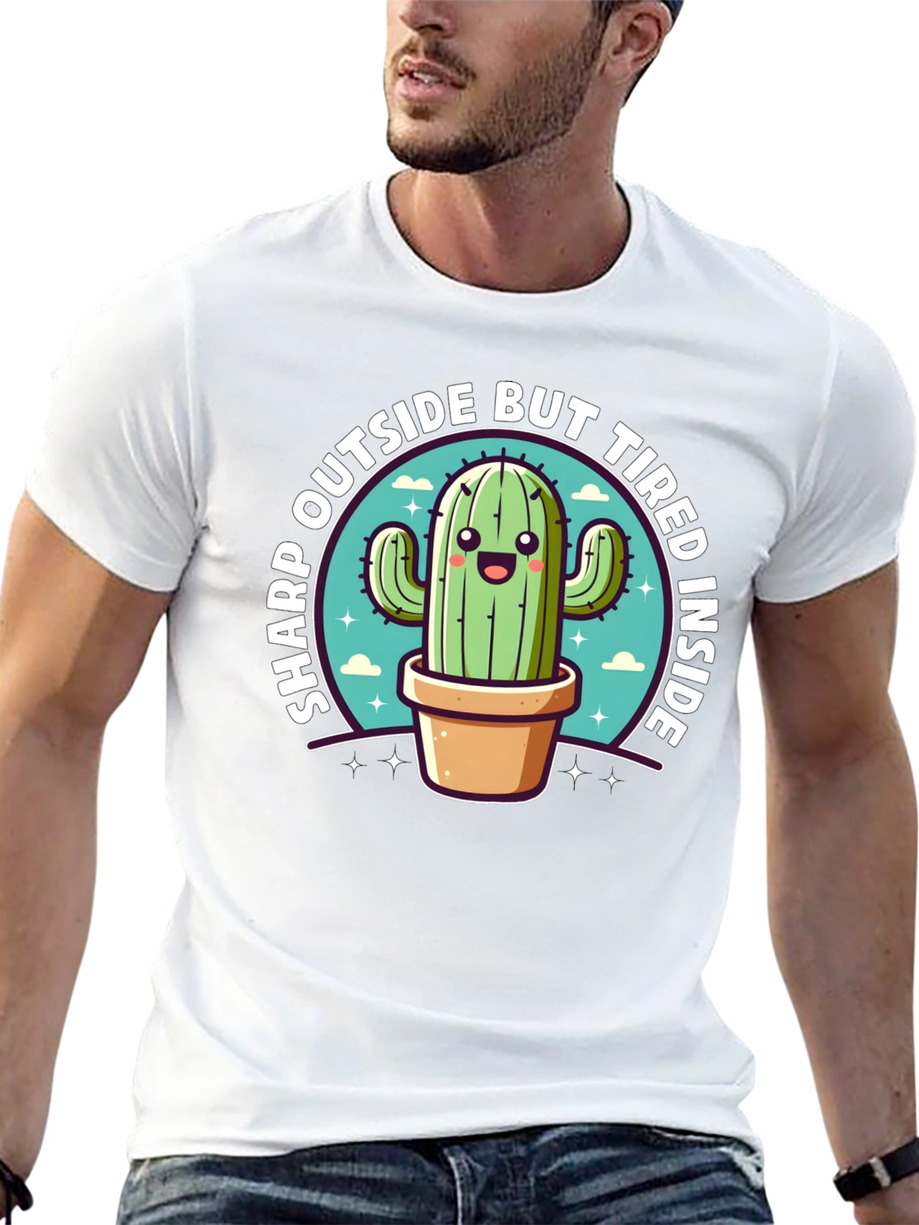 Sharp Outside Tired Inside Cactus T-Shirt