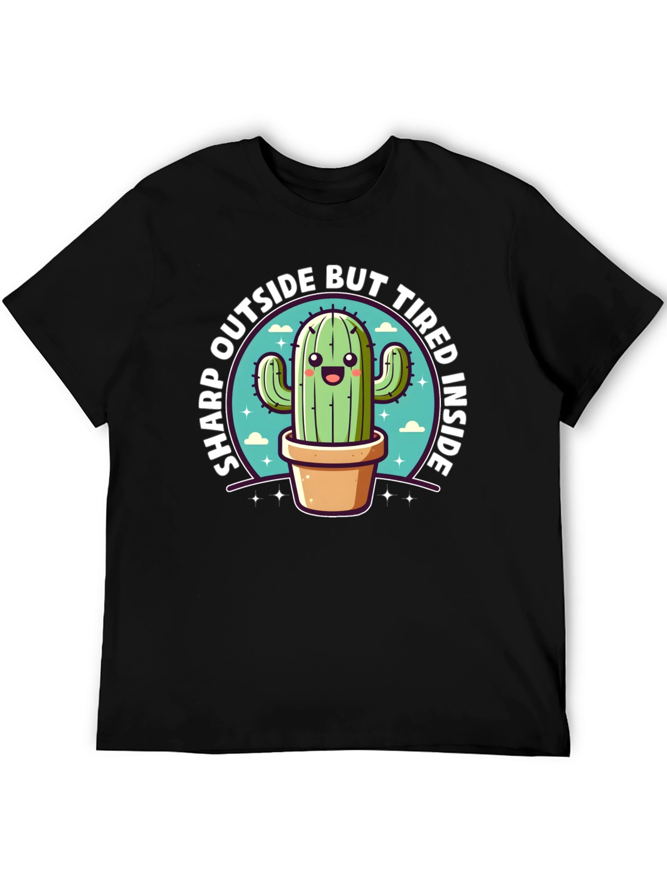 Sharp Outside Tired Inside Cactus T-Shirt