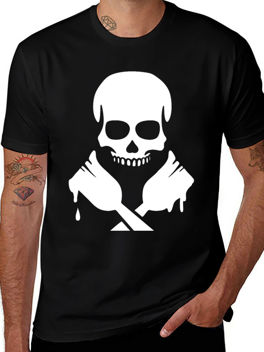 Skull & Crossed Spoons Graphic T-Shirt