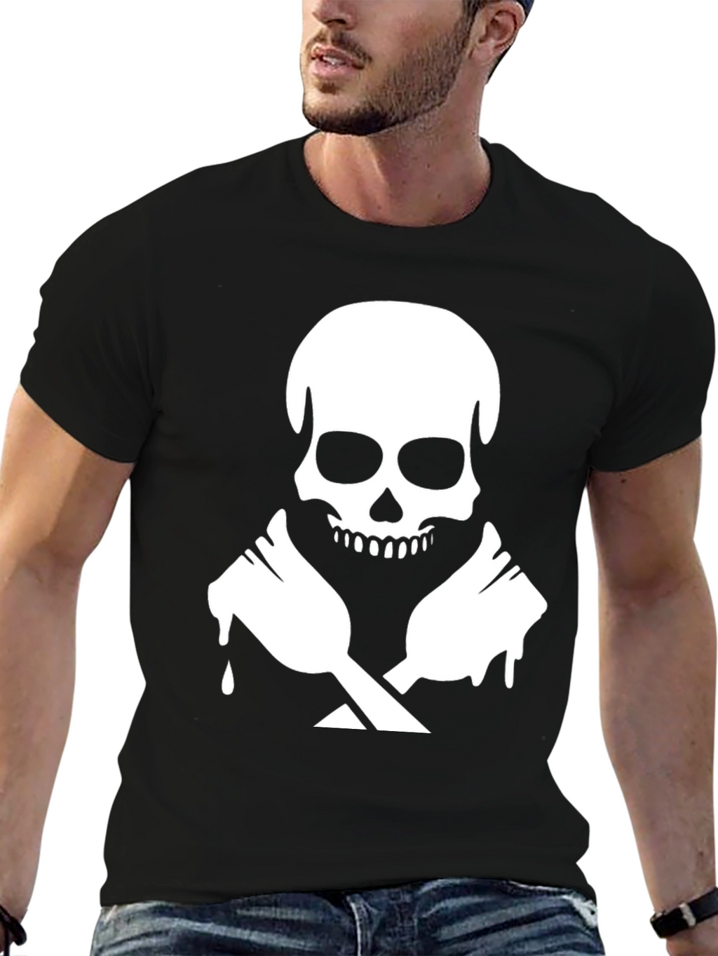 Skull & Crossed Spoons Graphic T-Shirt