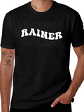 Retro Rainier Graphic Tee - Black Cotton T-Shirt