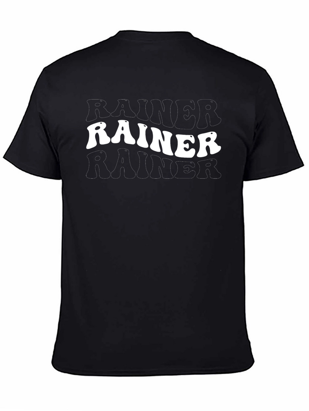 Retro Rainier Graphic Tee - Black Cotton T-Shirt