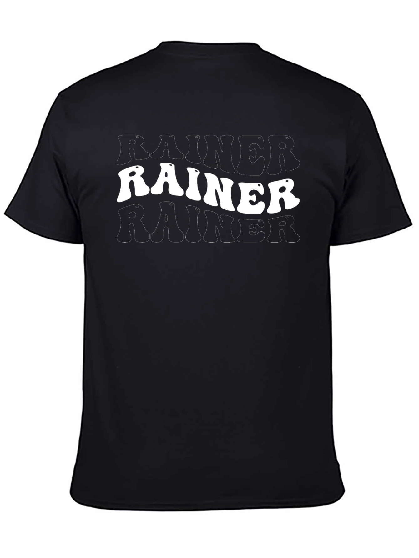 Retro Rainier Graphic Tee - Black Cotton T-Shirt