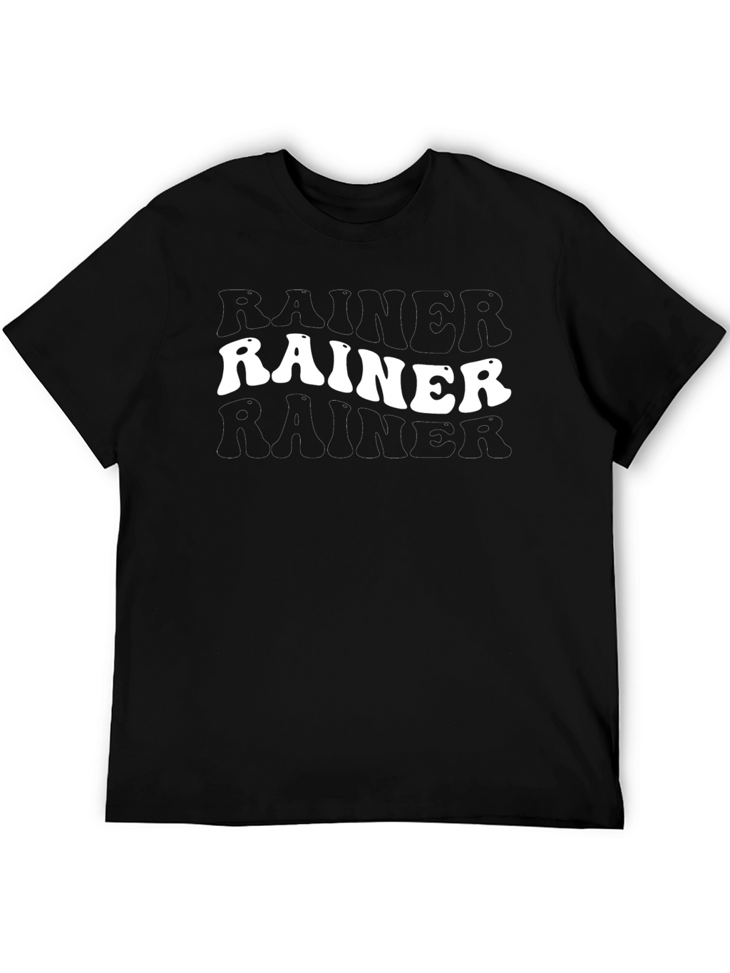 Retro Rainier Graphic Tee - Black Cotton T-Shirt