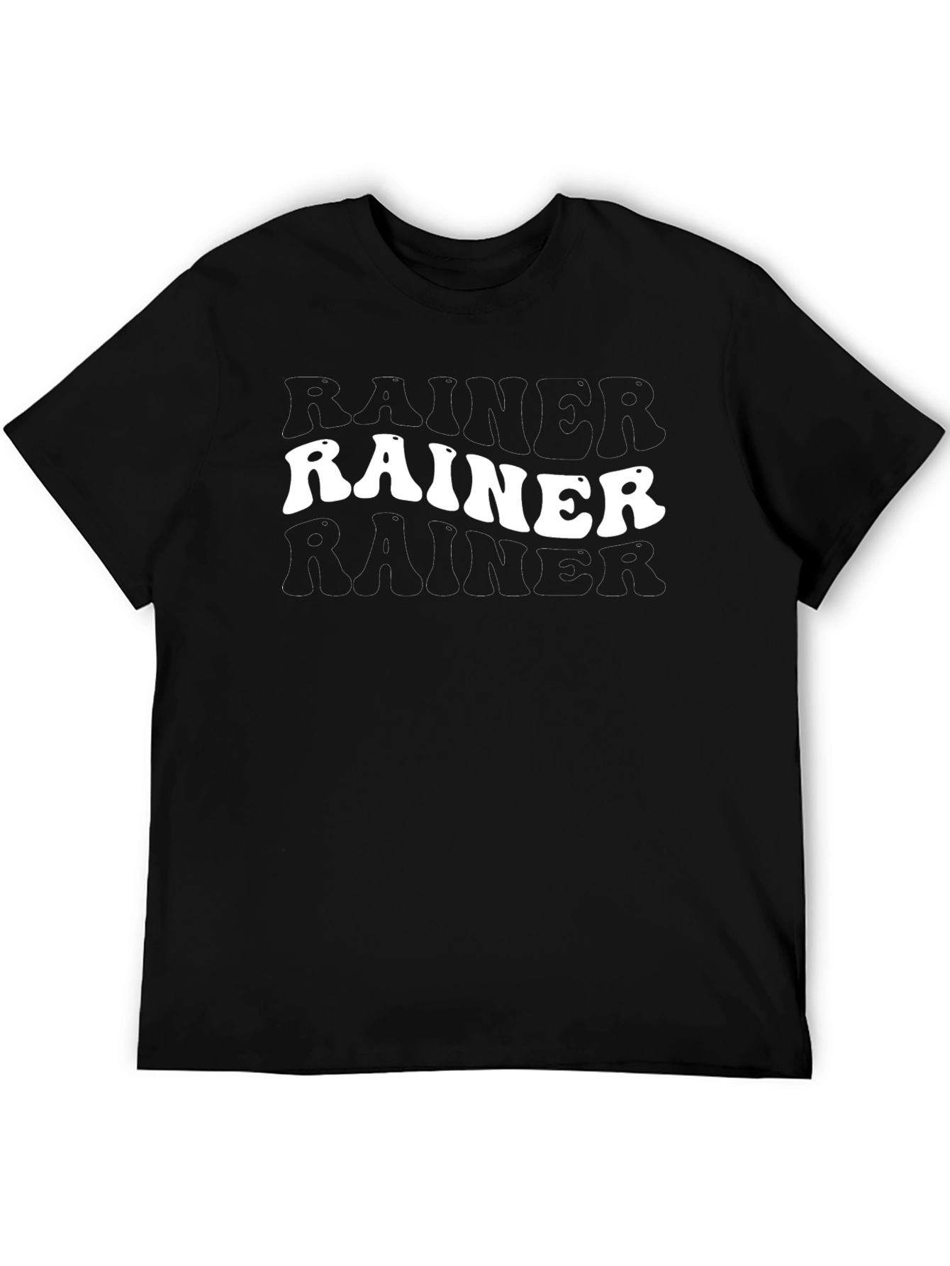 Retro Rainier Graphic Tee - Black Cotton T-Shirt