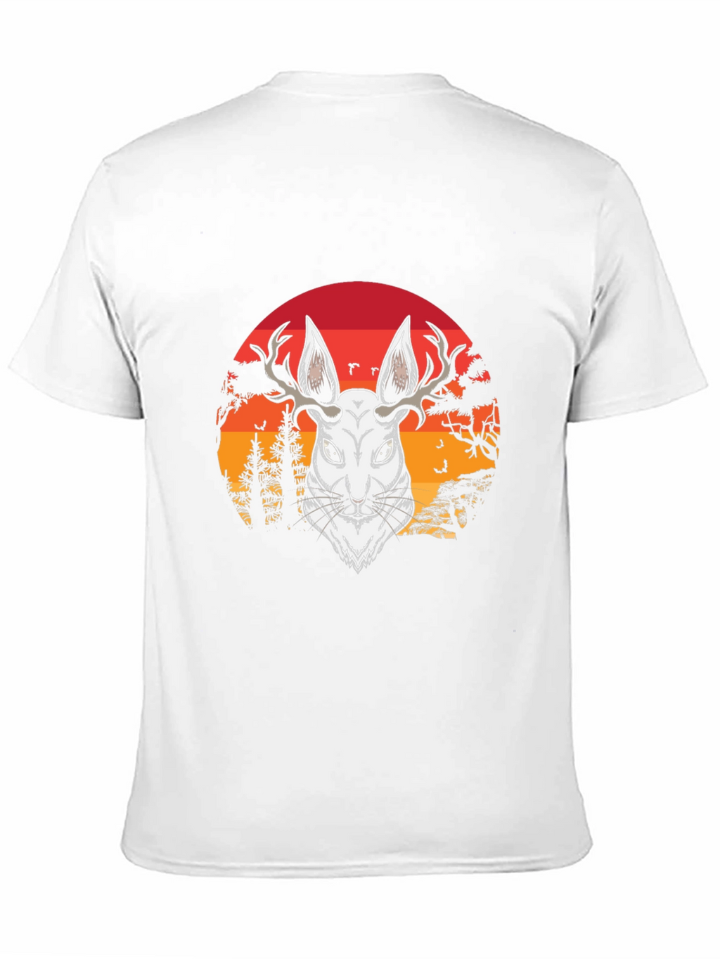 Antlered Hare Graphic Tee - Sunset Design