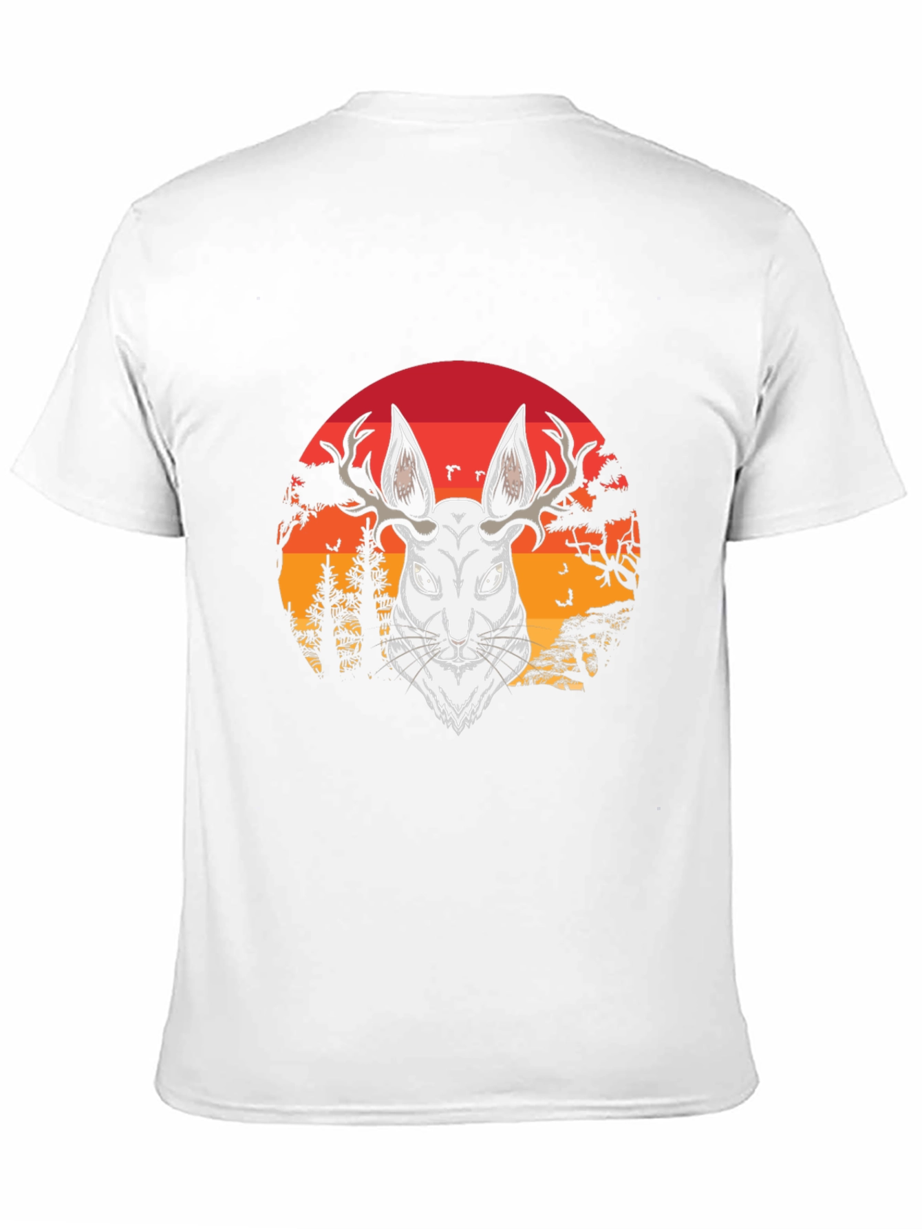 Antlered Hare Graphic Tee - Sunset Design