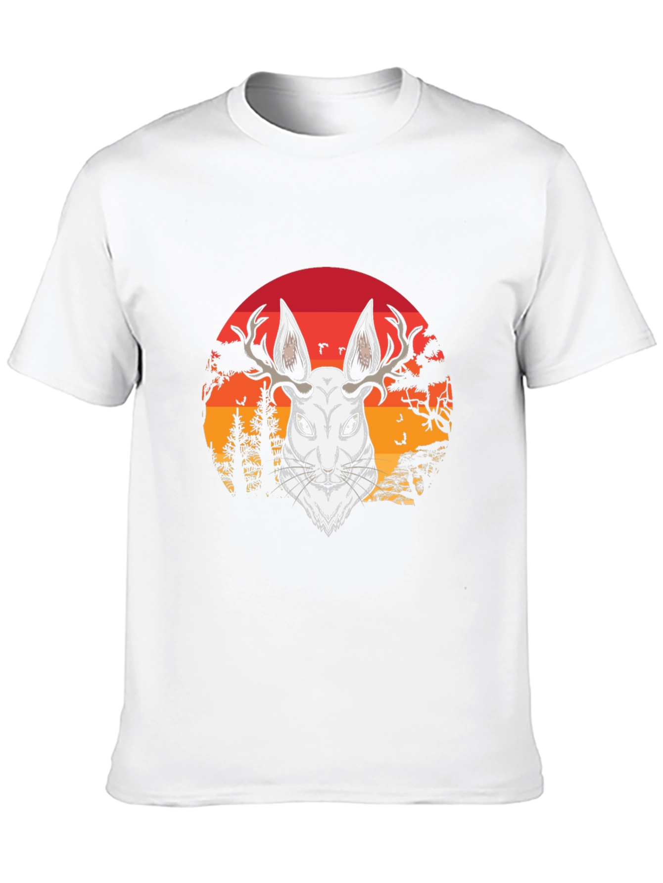 Antlered Hare Graphic Tee - Sunset Design