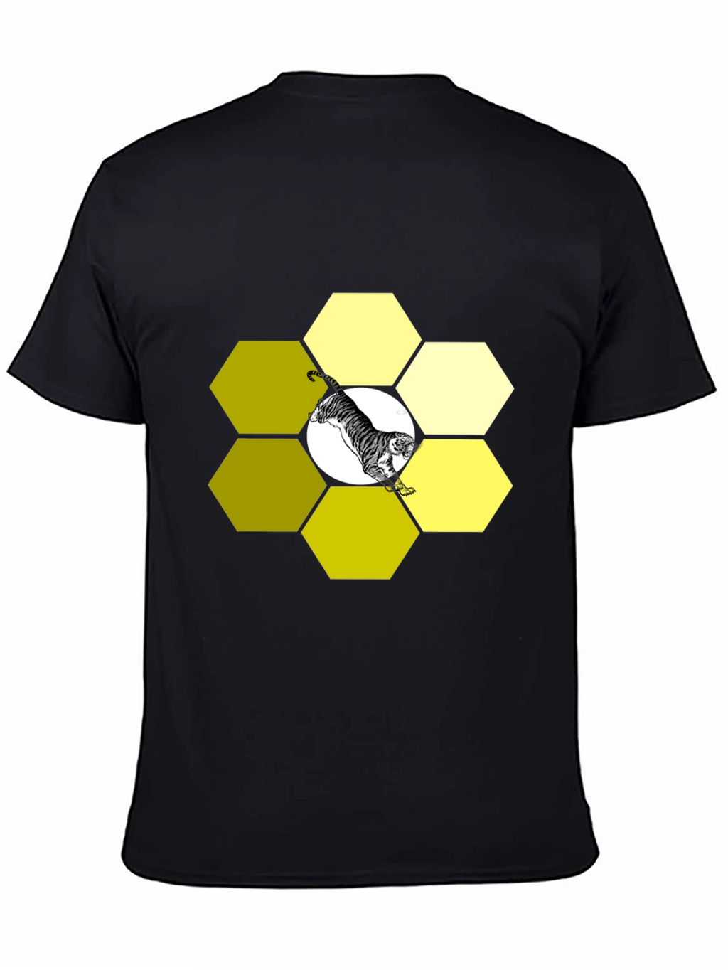 Tiger Hexagon Black Graphic Tee