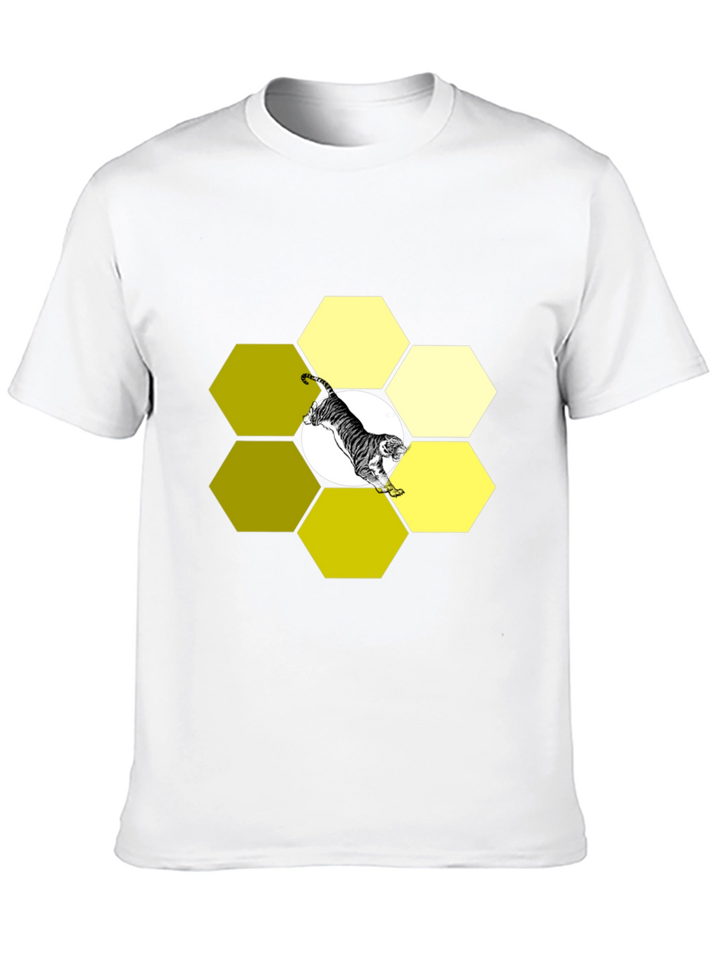Tiger Hexagon Black Graphic Tee