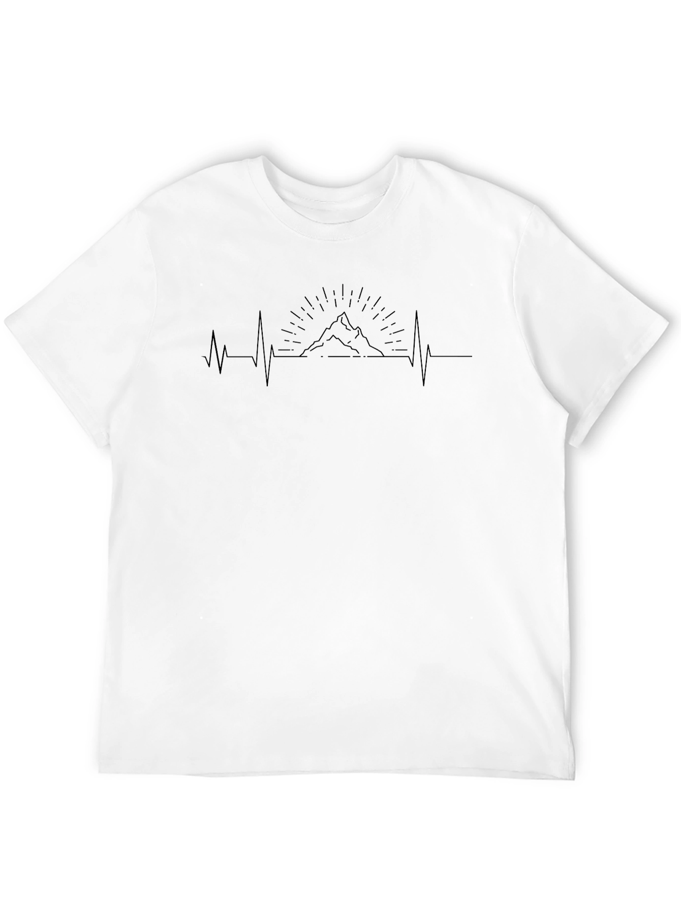 Mountain Heartbeat Graphic Tee - Black Casual Shirt