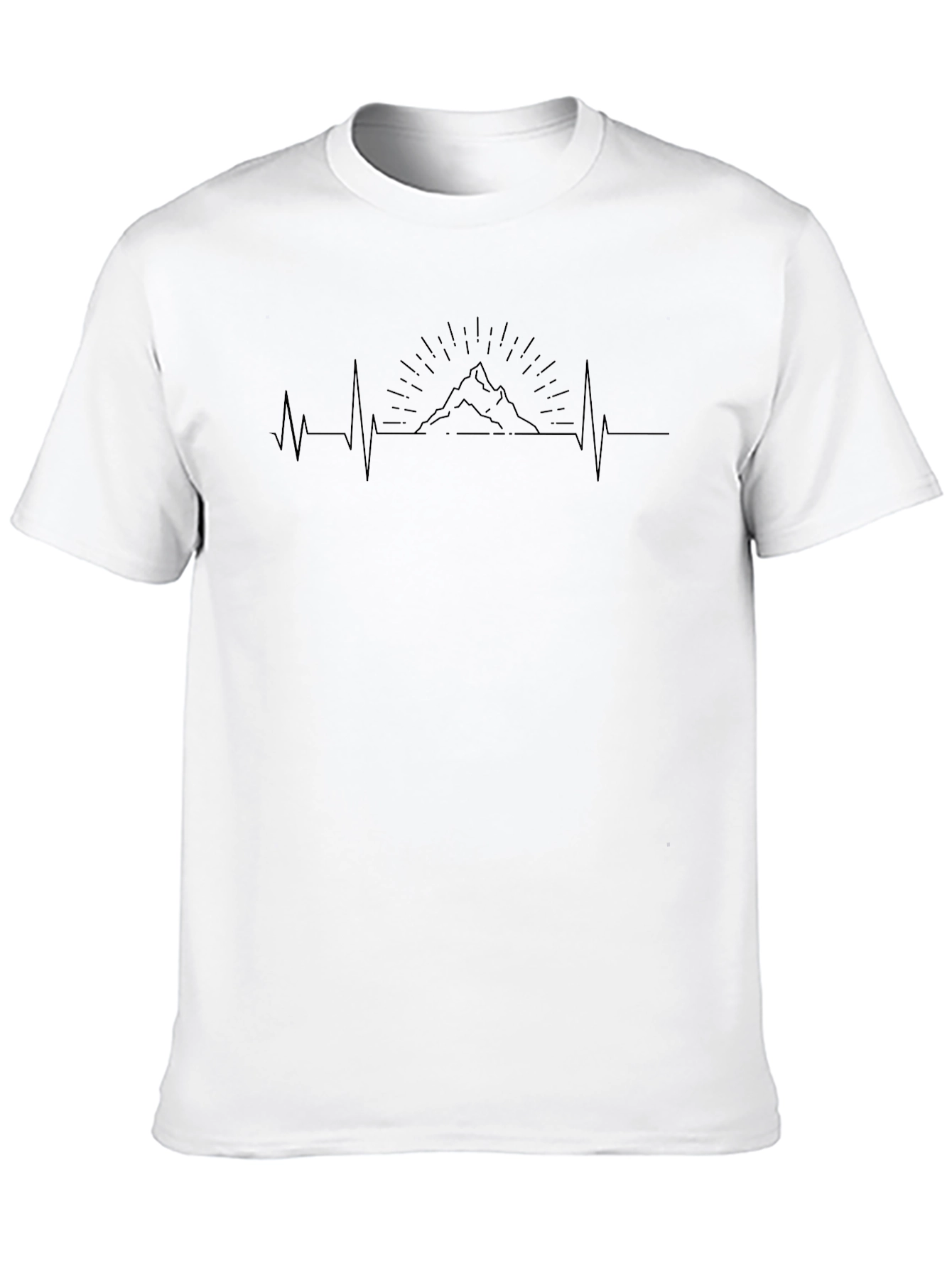 Mountain Heartbeat Graphic Tee - Black Casual Shirt