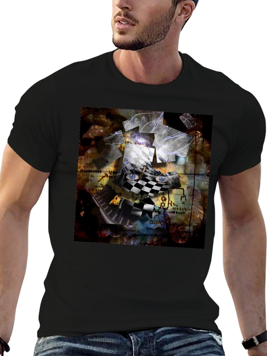 Abstract Chessboard Graphic Tee