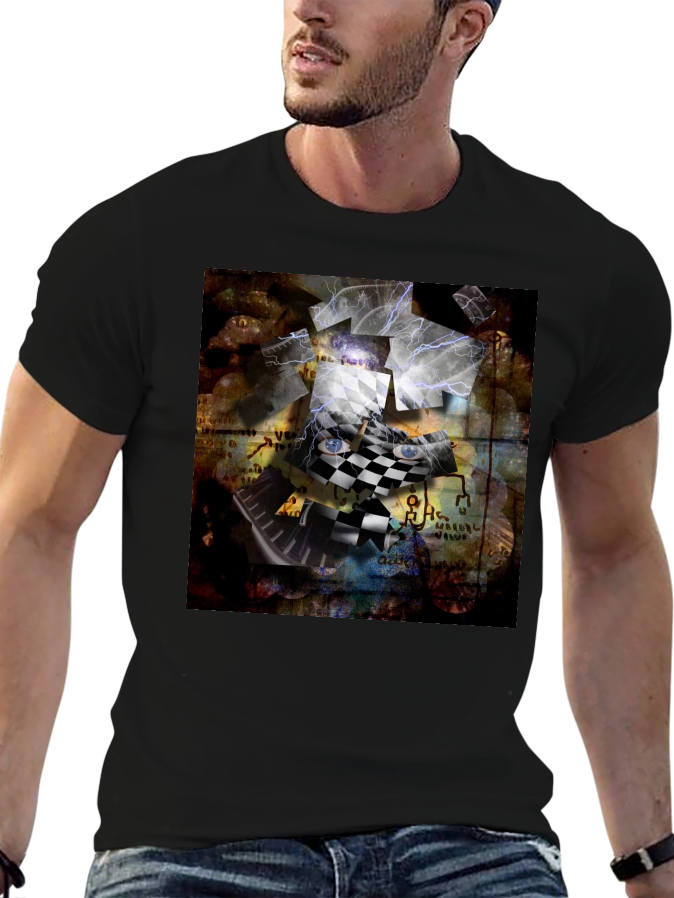 Abstract Chessboard Graphic Tee