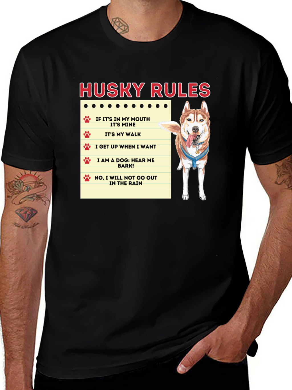 Husky Rules T-Shirt - Dog Lover Tee