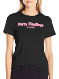 Party PlayBoyz Graphic T-Shirt - Black Crew Neck Tee