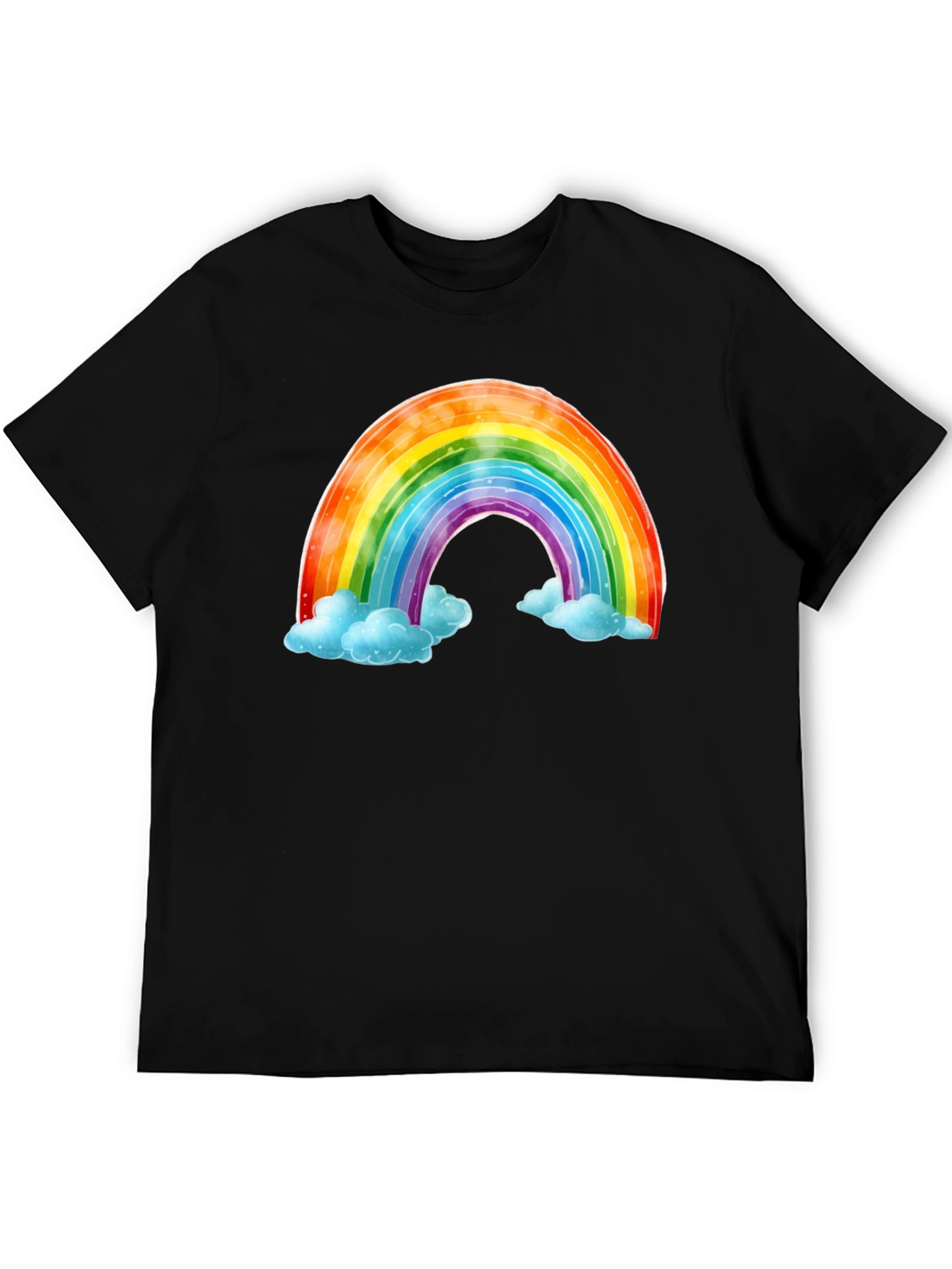 Rainbow & Cloud Graphic Tee - Soft Cotton Comfort