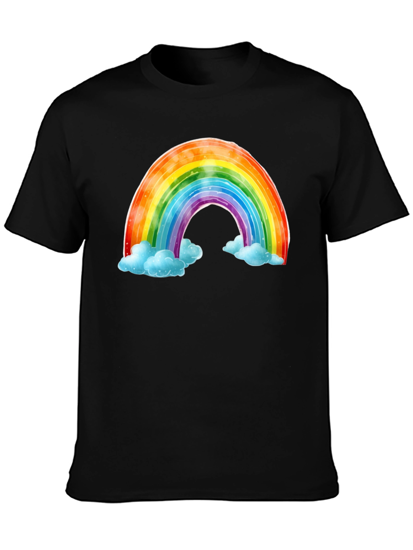 Rainbow & Cloud Graphic Tee - Soft Cotton Comfort