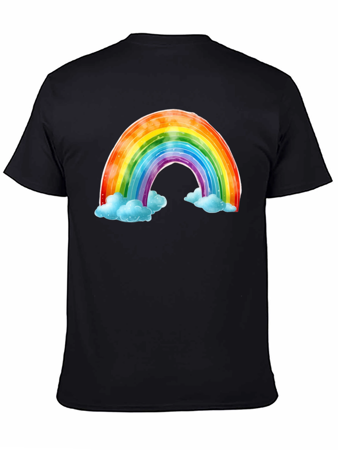 Rainbow & Cloud Graphic Tee - Soft Cotton Comfort