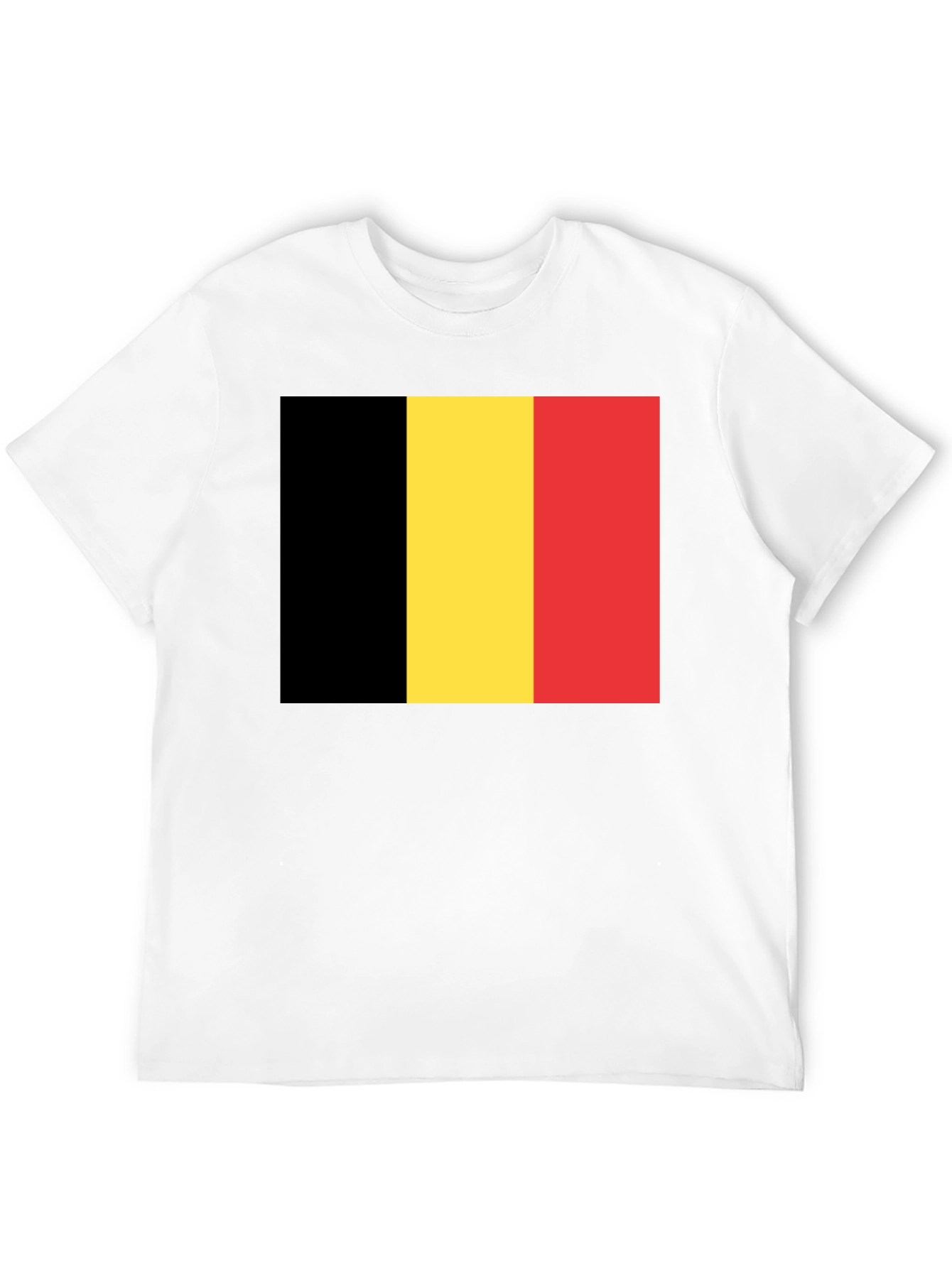 Belgium Flag T-Shirt - Black Crew Neck Tee