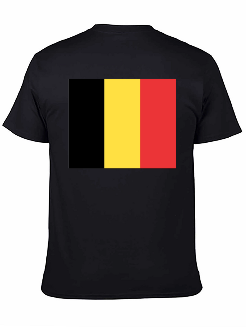 Belgium Flag T-Shirt - Black Crew Neck Tee