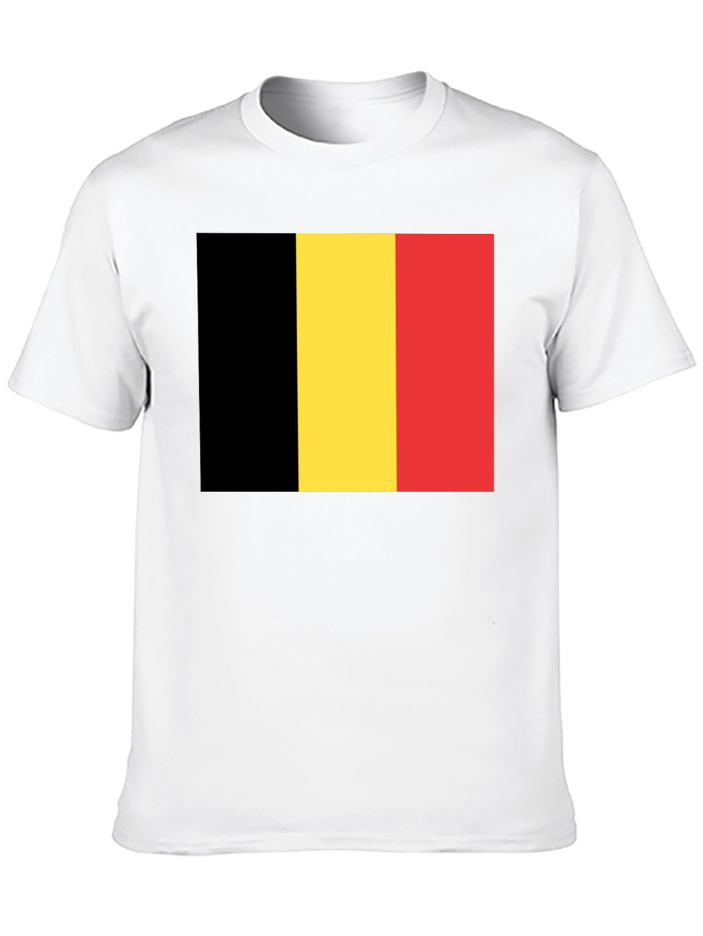 Belgium Flag T-Shirt - Black Crew Neck Tee