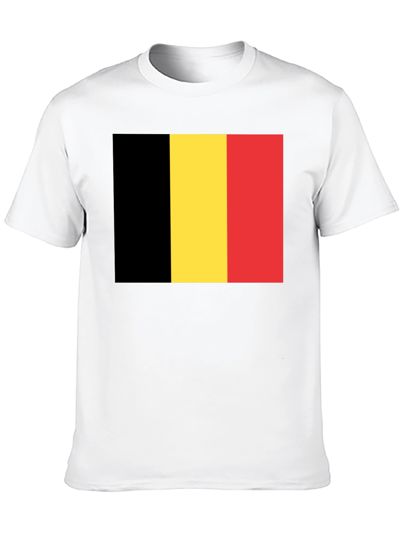 Belgium Flag T-Shirt - Black Crew Neck Tee