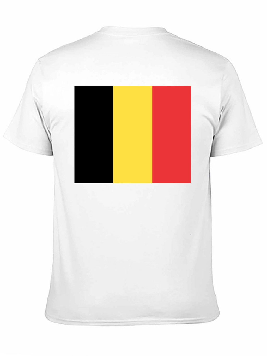 Belgium Flag T-Shirt - Black Crew Neck Tee